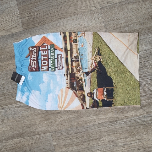 NWT Retro Print Pencil Skirt by Topshop - Picture 5 of 8